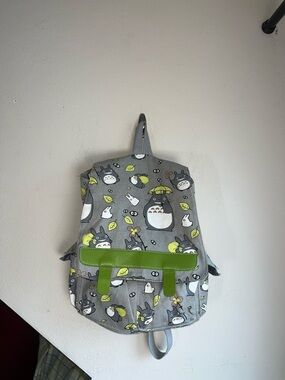 Studio Ghibli My Neighbor Totoro Leaf Umbrella Flower Gray Backpack 15x13